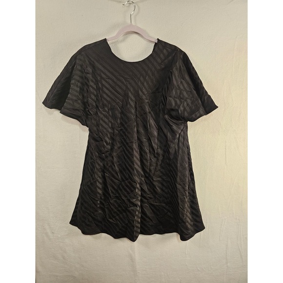 Banana Republic Womens Black Dress Striped Short Sleeve Mini Casual M #1609 - Picture 1 of 7